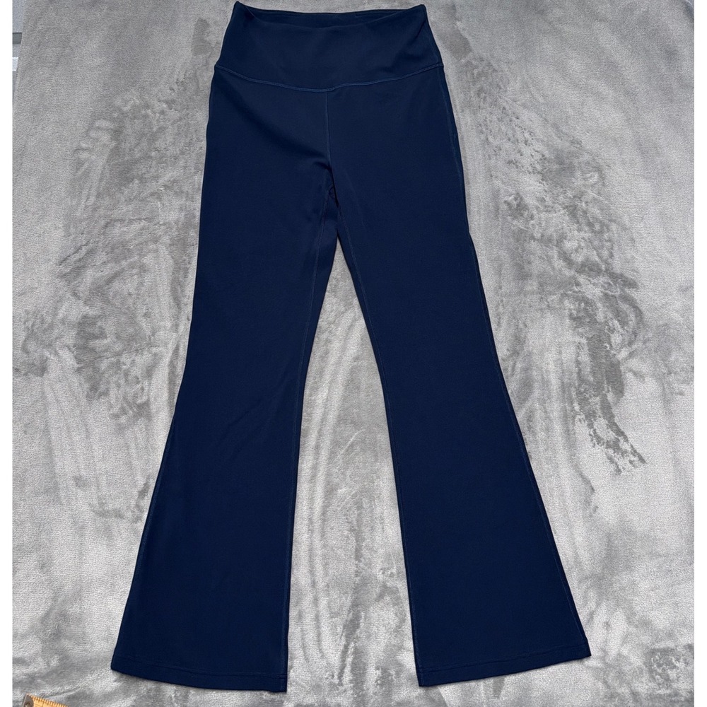 Lululemon Groove Flare Pants Womens 10 Navy Blue High Rise Leggings Athleisure